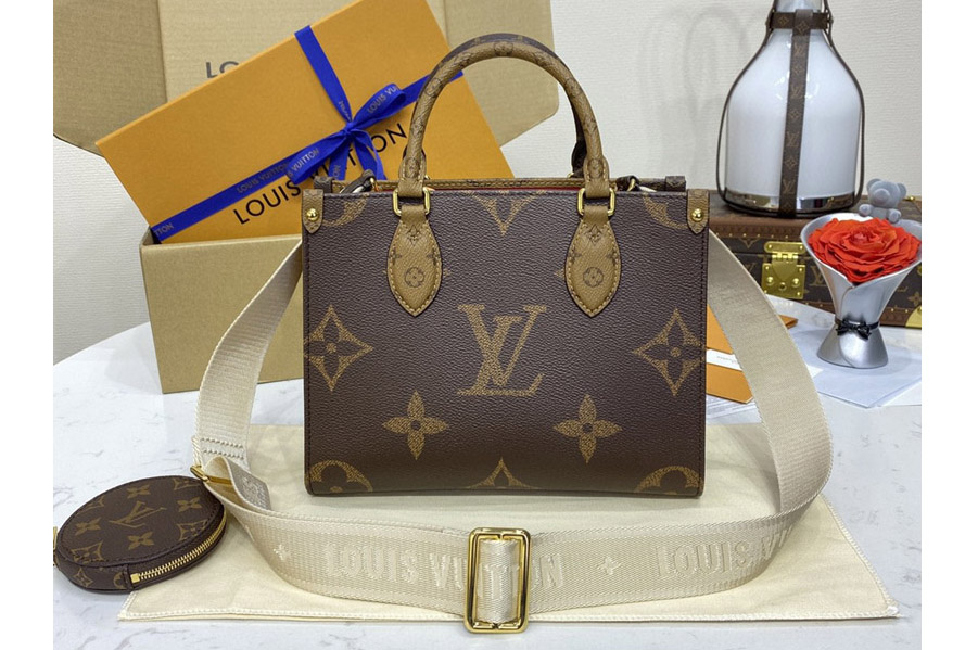 Louis Vuitton M46373 LV OnTheGo PM tote Bag in Monogram and Monogram Reverse coated canvas