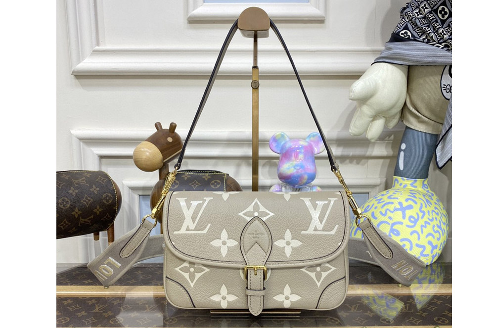 Louis Vuitton M46583 LV Diane satchel bag in Tourterelle Beige/Cream Monogram Empreinte leather