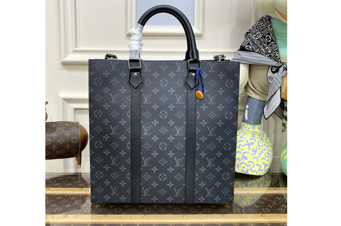 Louis Vuitton M46452 LV Sac Plat tote Bag in Monogram Eclipse coated canvas