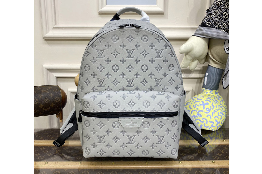 Louis Vuitton M46557 LV Discovery Backpack in Anthracite Gray Calf leather