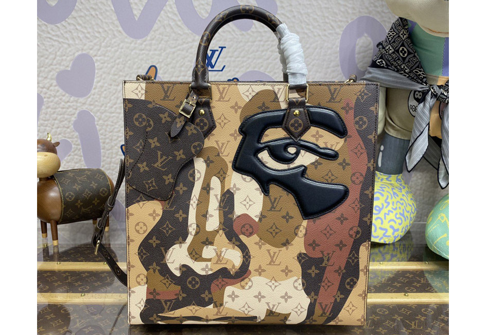 Louis Vuitton M46679 LV Sac Plat NV bag in Brown Monogram coated canvas and cowhide leather