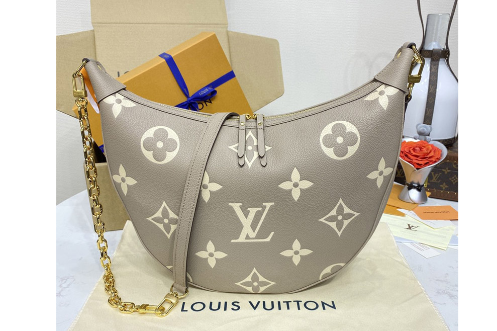 Louis Vuitton M46738 LV Loop Hobo bag in Dove Gray/Cream Monogram Empriente leather