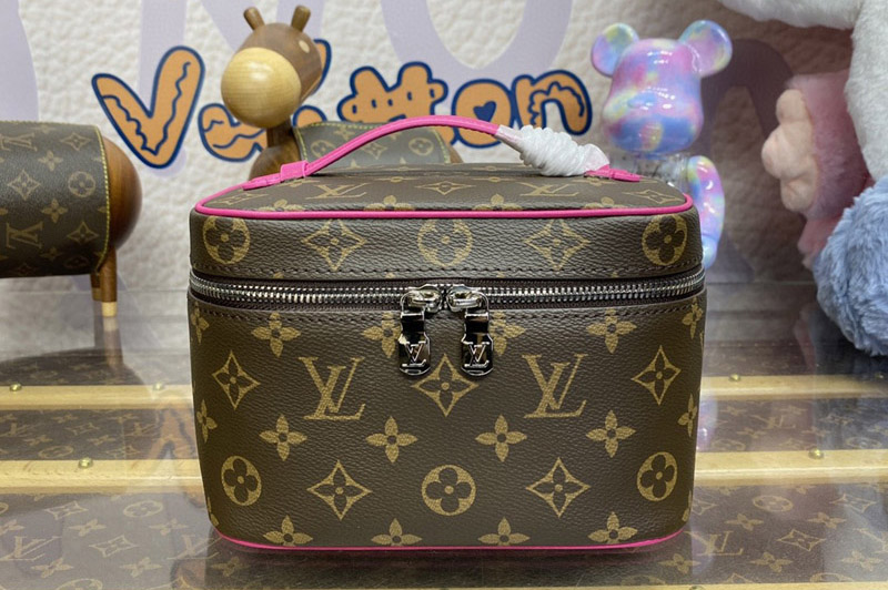 Louis Vuitton M46767 LV Nice Mini toiletry bag in Monogram coated canvas With Pink