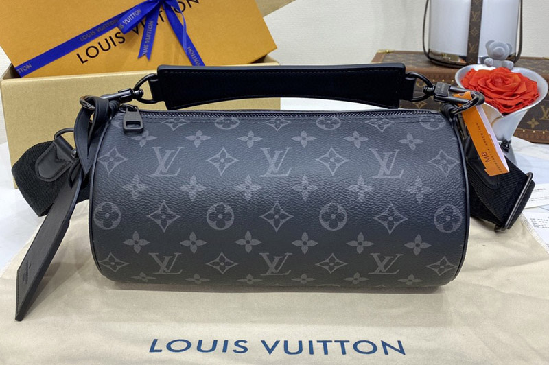 Louis Vuitton M46796 LV Soft Polochon PM bag in Monogram Eclipse coated canvas