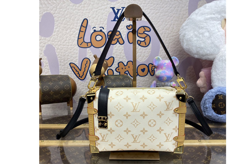 Louis Vuitton M46907 LV Side Trunk MM handbag in Monogram Dune coated canvas