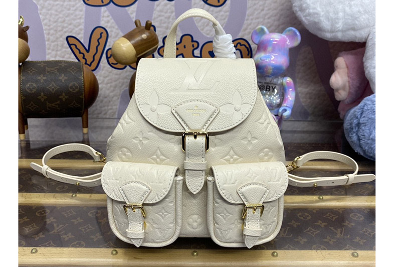 Louis Vuitton M47106 LV Backup backpack in Cream Monogram Empreinte embossed grained cowhide leather