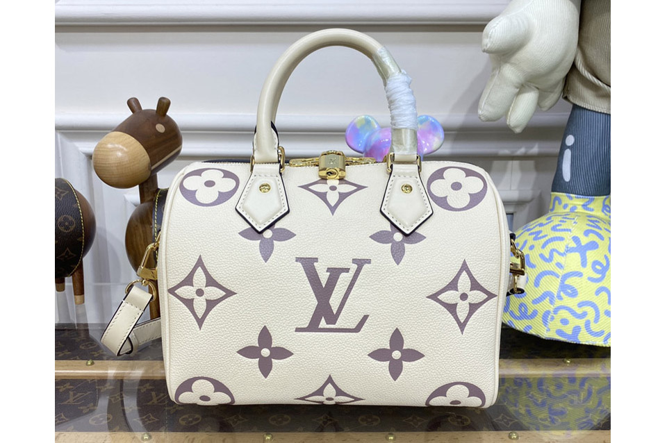 Louis Vuitton M58947 LV Speedy Bandoulière 25 handbag in White Monogram Empreinte leather