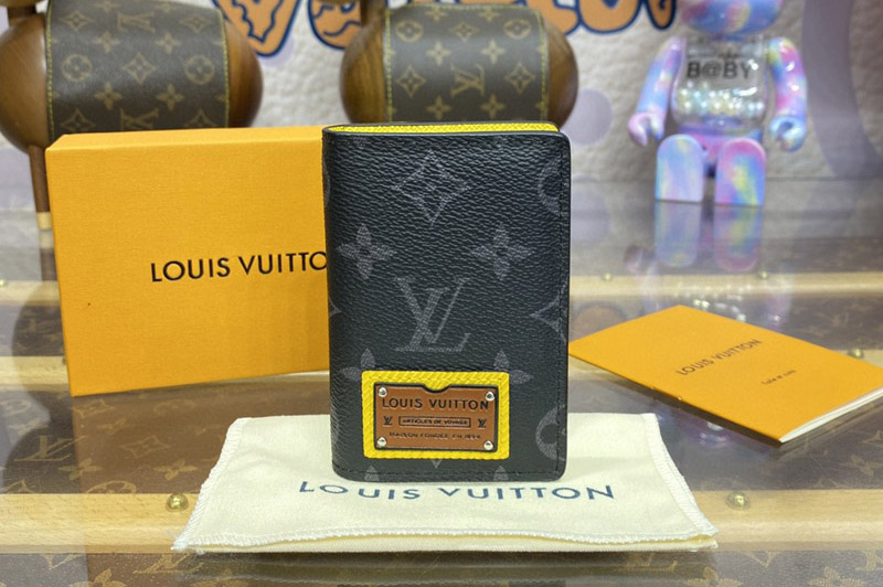 Louis Vuitton M69250 LV Pocket Organizer Wallet in Monogram Eclipse canvas