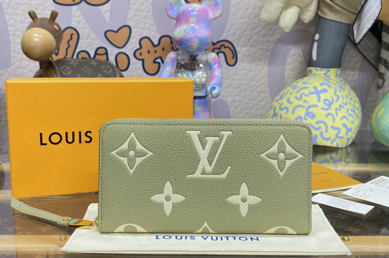 Louis Vuitton M69794 LV Zippy Wallet in Green Monogram Empreinte leather