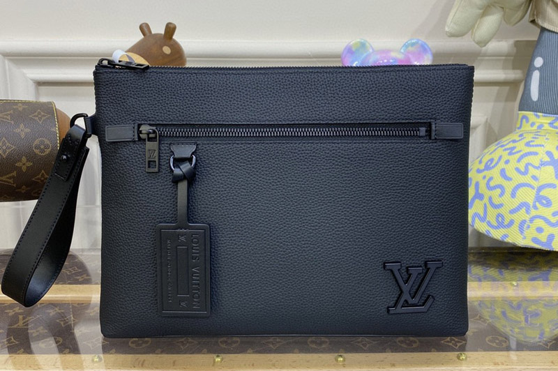 Louis Vuitton M69837 LV Takeoff Pouch In Black Cowhide leather