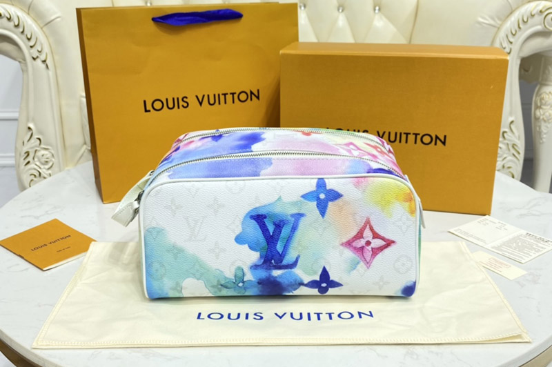 Louis Vuitton M80500 LV Dopp Kit toiletry pouch in Monogram Watercolor Multico coated canvas