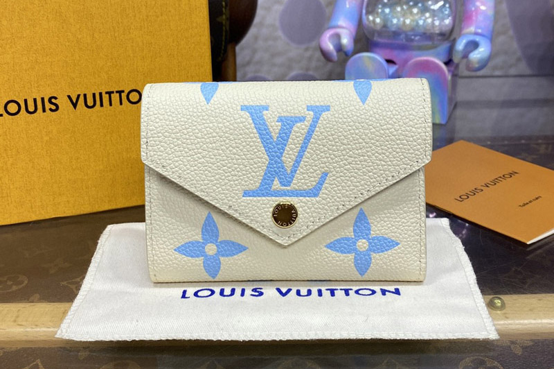 Louis Vuitton M80968 LV Victorine Wallet in White/Blue Monogram Empreinte Leather