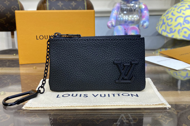Louis Vuitton M81031 LVKey Pouch in Black Aerogram cowhide leather