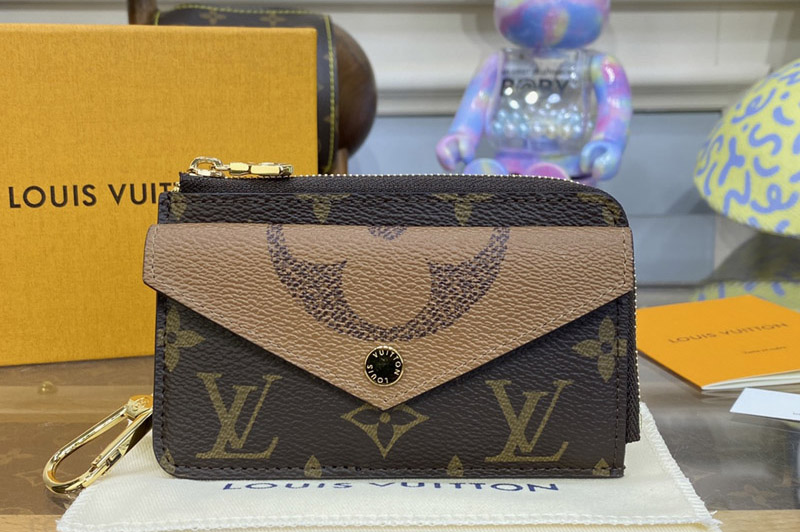 Louis Vuitton M81303 LV Card Holder Recto Verso Wallet in Monogram and Monogram Reverse canvas