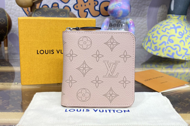 Louis Vuitton M81558 LV Zippy coin purse in Pink Mahina perforated calf leather