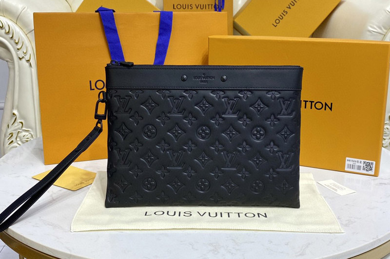 Louis Vuitton M81570 LV Pochette To-Go Bag in Black Monogram Shadow leather