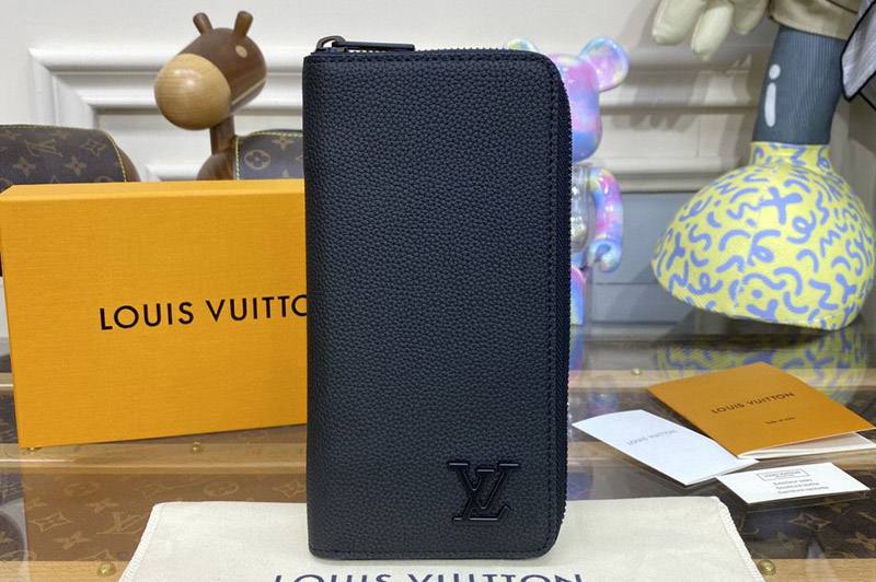 Louis Vuitton M81743 LV Zippy wallet in Black LV Aerogram cowhide leather
