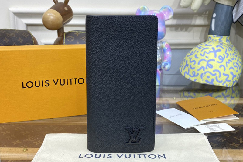 Louis Vuitton M81812 LV Brazza wallet in Black LV Aerogram cowhide leather