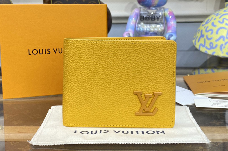 Louis Vuitton M81820 LV Multiple wallet in Yellow LV Aerogram cowhide leather