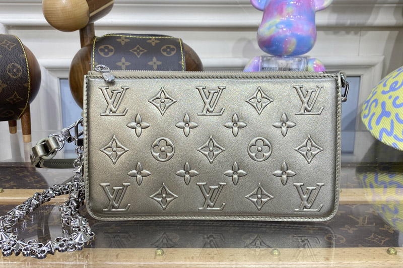 Louis Vuitton M81828 LV Lexington Pouch Bag in Light gold Moonogram calfskin