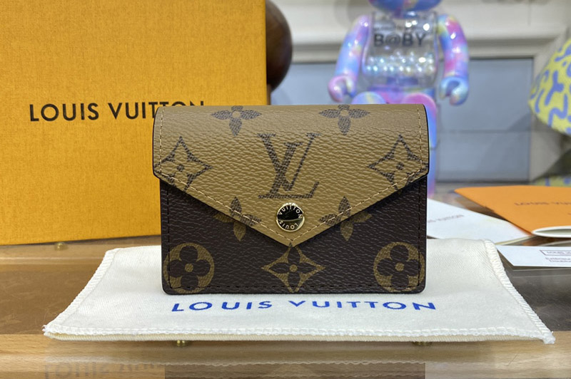 Louis Vuitton M81855 LV Card Holder in Monogram canvas with Monogram Reverse canvas