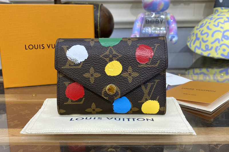 Louis Vuitton M81865 LV x YK Victorine Wallet in Monogram coated canvas with 3D Painted Dots print