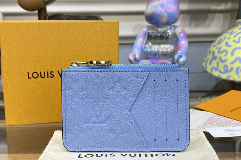 Louis Vuitton M82045 Romy card holder in Blue Monogram Empreinte embossed leather