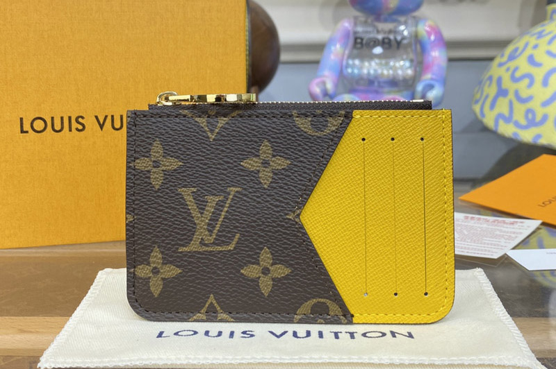 Louis Vuitton M81882 Romy card holder in Monogram coated canvas With Yellow