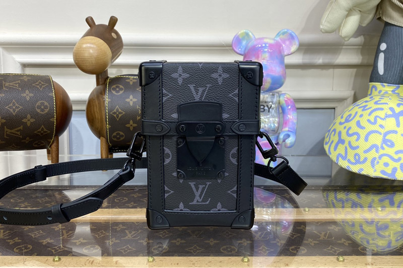Louis Vuitton M82077 LV Vertical Trunk Wearable Wallet in Monogram Eclipse coated canvas