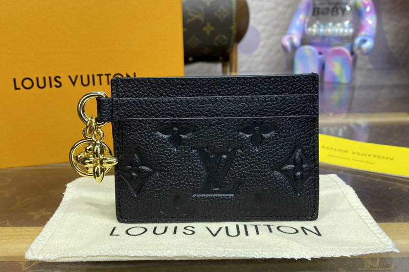 Louis Vuitton M82132 LV Charms Card Holder in Black Monogram Empreinte leather