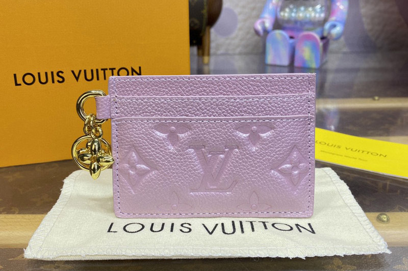 Louis Vuitton M82170 LV Charms Card Holder in Purple Monogram Empreinte leather