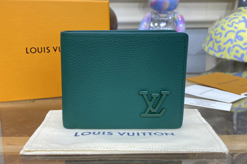 Louis Vuitton M82273 LV Multiple Wallet in Evergreen Aerogram Leather