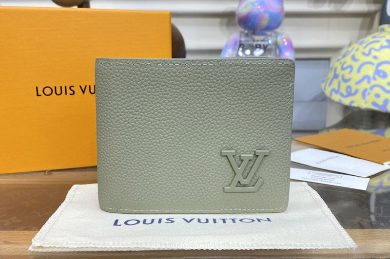 Louis Vuitton M82274 LV Multiple Wallet in Grey Leather
