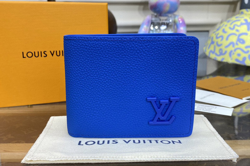 Louis Vuitton M82272 LV Multiple Wallet in Blue Leather