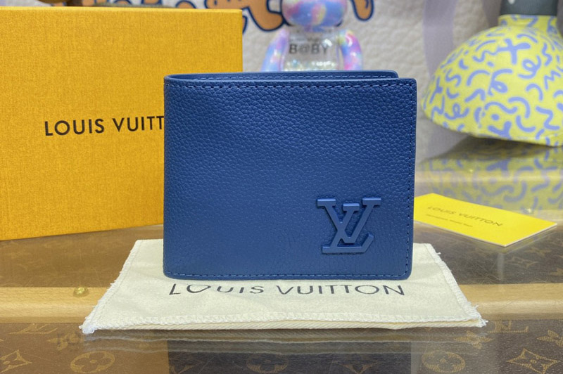 Louis Vuitton M82809 LV Multiple Wallet in Blue Leather