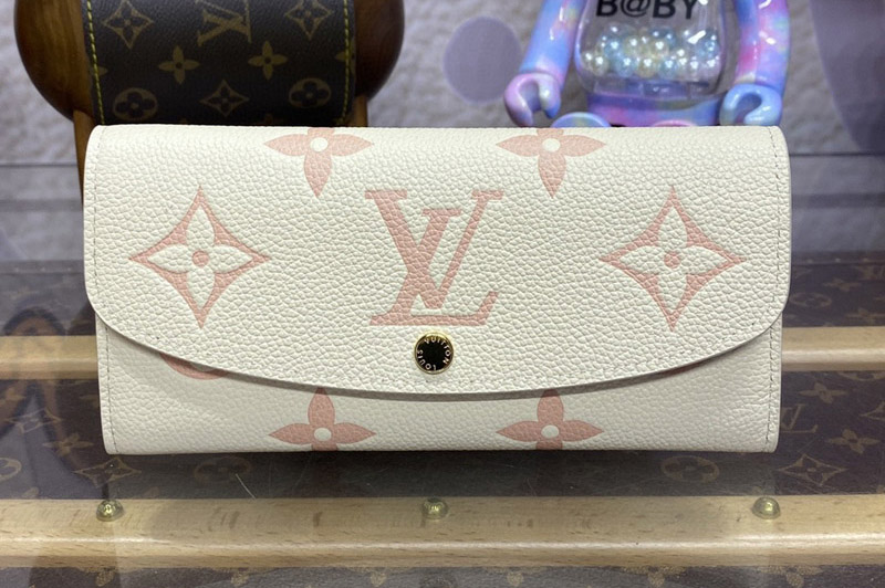 Louis Vuitton M82341 LV Emilie Wallet in White/Pink Monogram Empreinte Leather