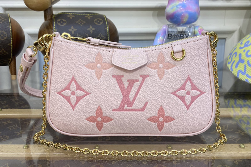 Louis Vuitton M82346 LV Easy Pouch bag in Pink Monogram Empreinte leather