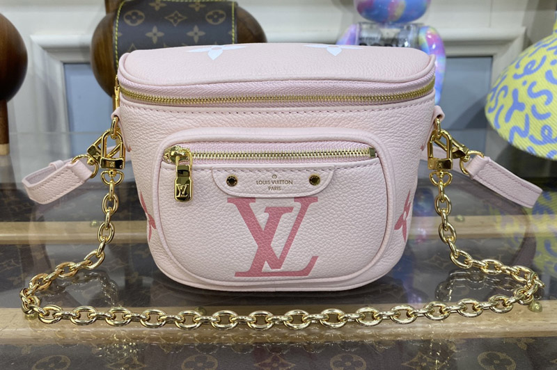 Louis Vuitton M82347 LV Mini Bumbag bag in Pink Monogram Empreinte Leather
