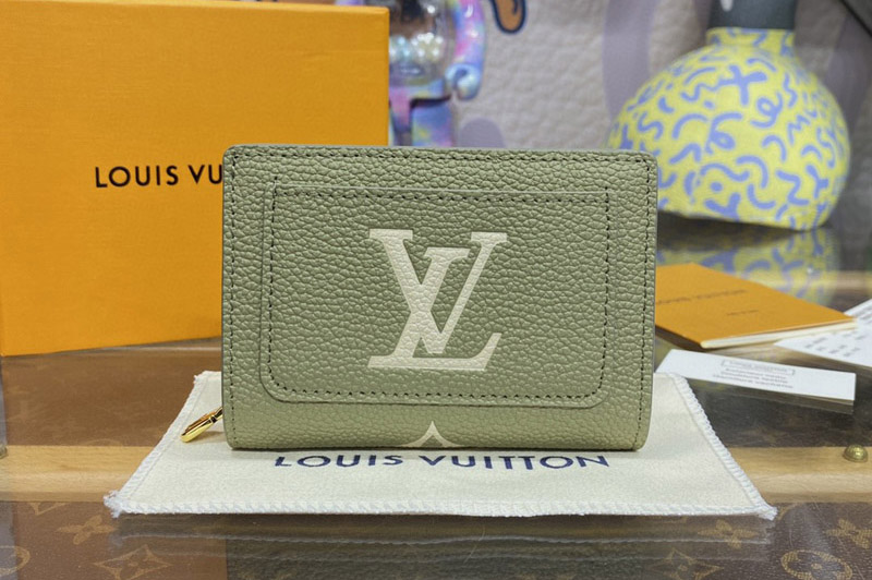 Louis Vuitton M82370 LV Clea wallet in Green Monogram Empreinte leather
