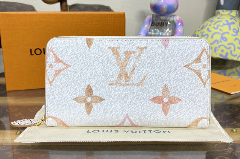 Louis Vuitton M82385 LV Zippy Wallet in Apricot Monogram Canvas