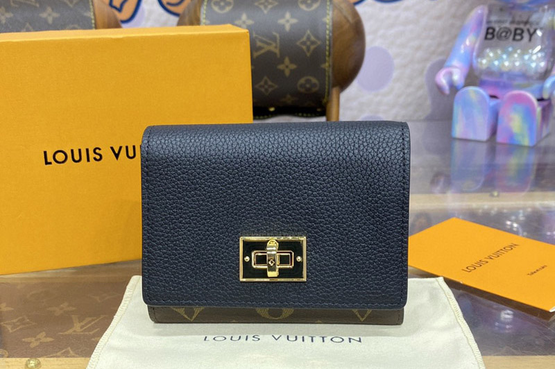 Louis Vuitton M82640 LV Victorine On My Side Wallet in Calf leather and Monogram coated canvas