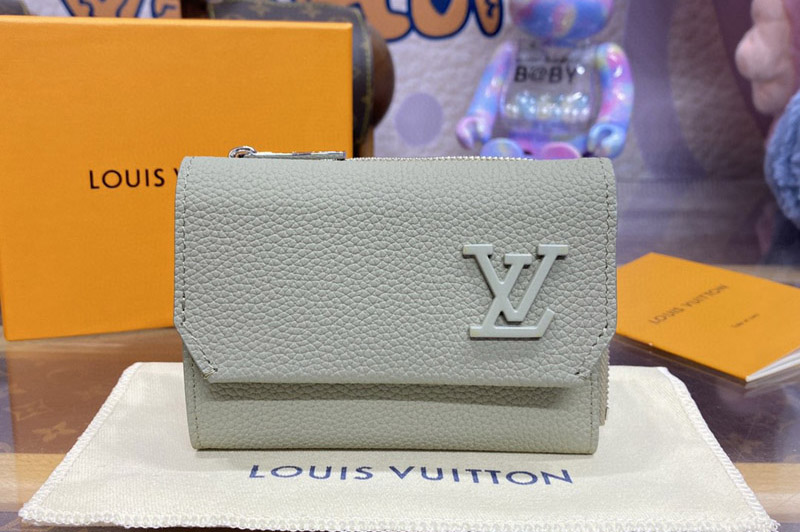 Louis Vuitton M82410 LV Slender Pilot Wallet in Sage LV Aerogram cowhide leather