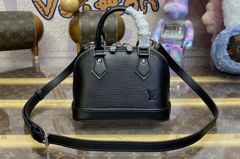 Louis Vuitton M81945 LV Nano Alma bag in Black Epi grained cowhide leather