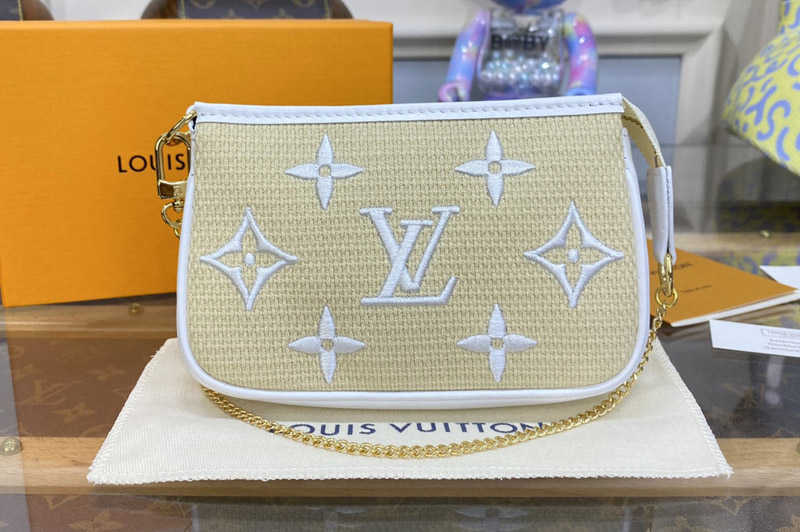 Louis Vuitton M82472 LV Mini Pochette Accessoires in Beige Lotus cotton