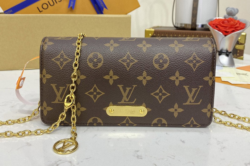 Louis Vuitton M82509 LV Lily wallet on chain in Monogram coated canvas