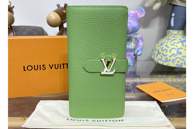 Louis Vuitton M82512 LV Vertical wallet in Green Taurillon leather