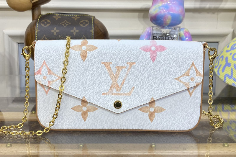 Louis Vuitton M82520 LV Félicie Pochette Bag in Beige Monogram coated canvas