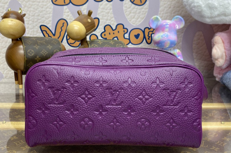 Louis Vuitton M82576 LV Dopp Kit Bag in Purple Taurillon Monogram embossed cowhide leather