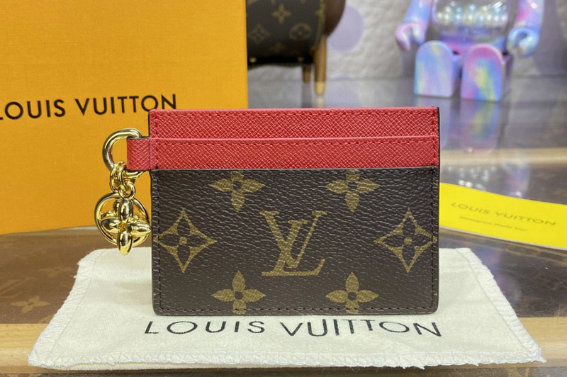 Louis Vuitton M82739 LV Charms Card Holder in Monogram coated canvas With Red