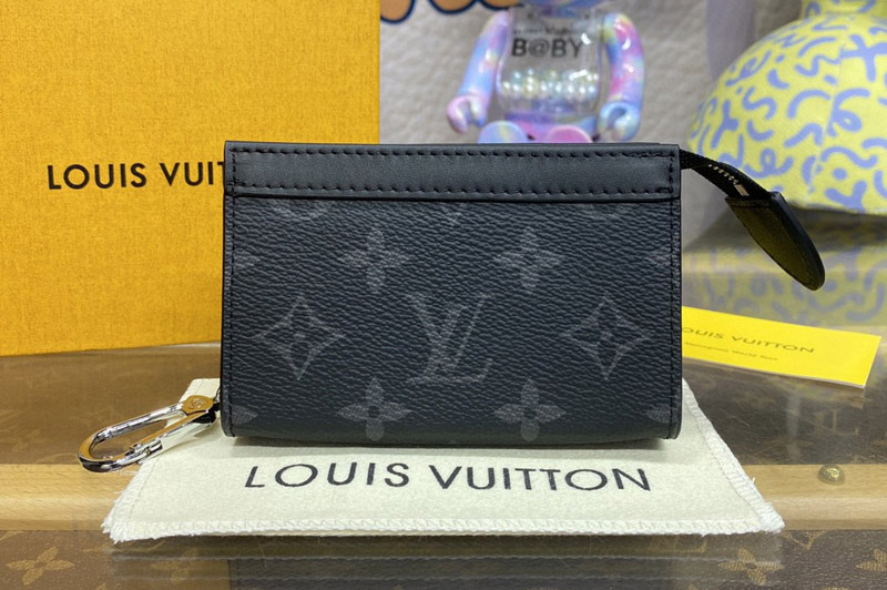 Louis Vuitton M82776 LV Key Pouch Voyage in Monogram Eclipse canvas